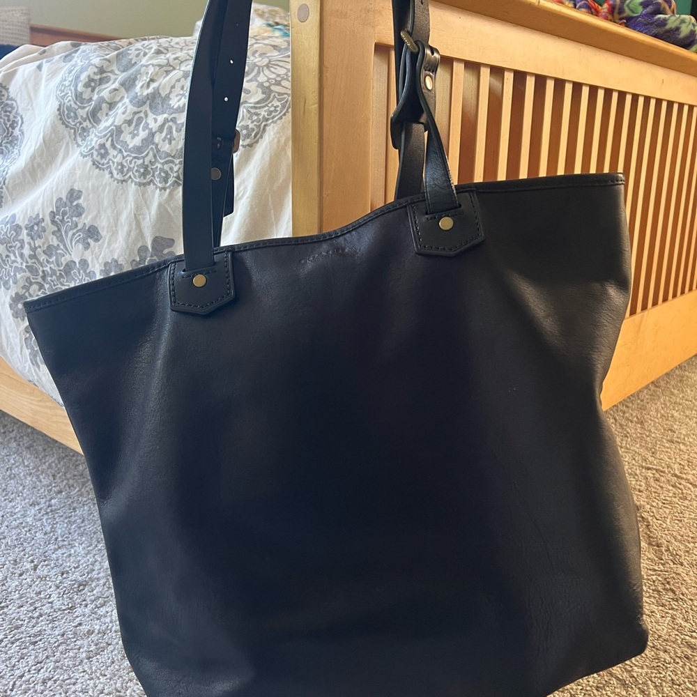 Coach Black Leather Tote Bag